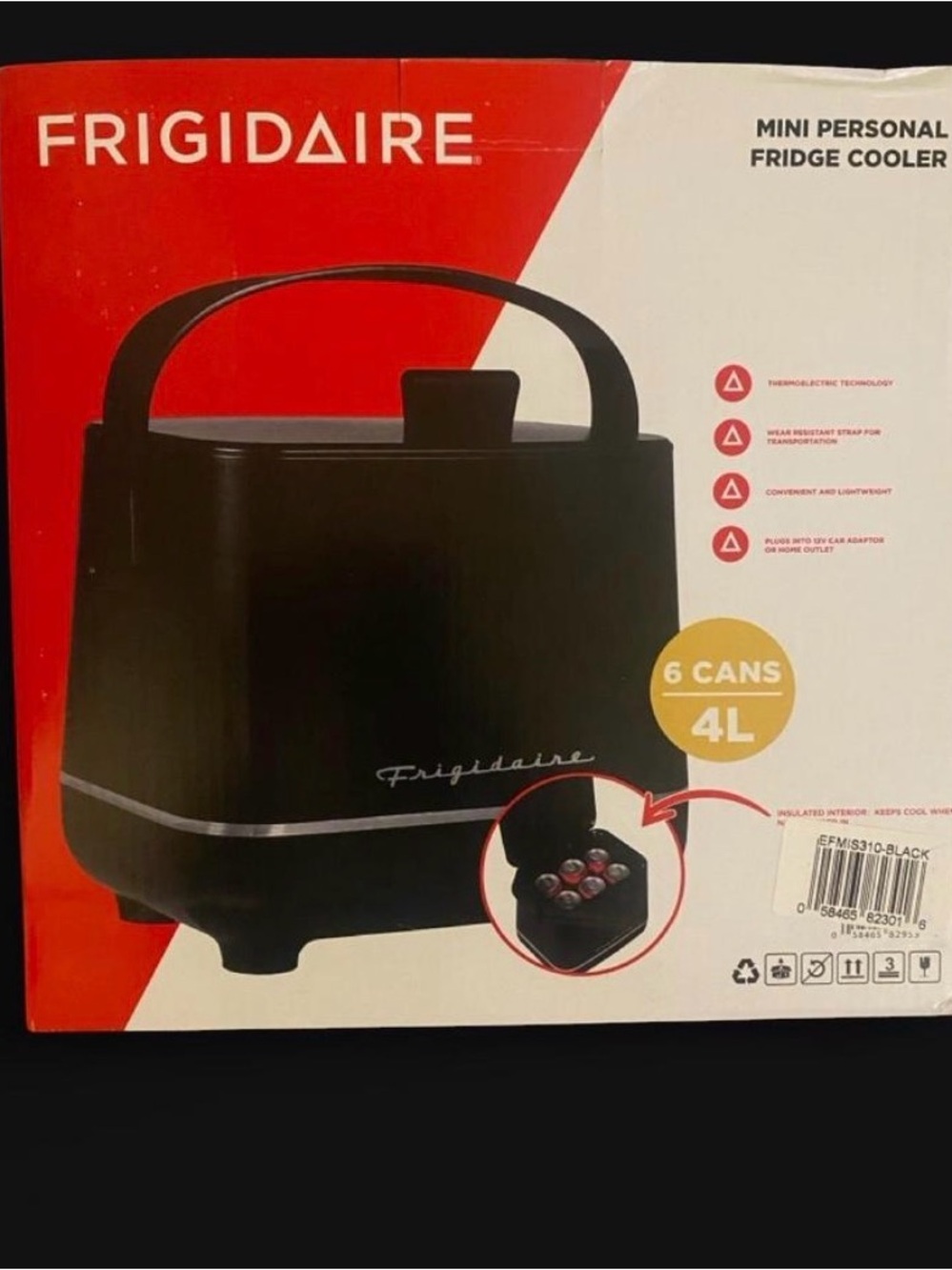 Black 4L Mini Personal Fridge Cooler